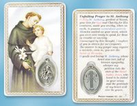 Saint Anthony Unfailing Prayer To St. Anthony Holy Card with Medal" itemprop="image