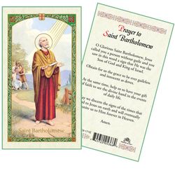 Saint Bartholomem laminated Holy Card" itemprop="image