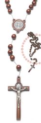 Saint Benedict Wall Rosary - Large Wood Round Beads" itemprop="image