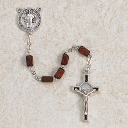 Saint Benedict Wood Rosary" itemprop="image