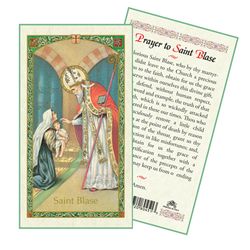 Saint Blaise laminated Holy Card" itemprop="image