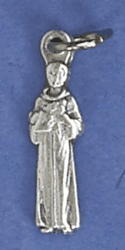 Saint Francis Oxidized Bracelet Medal Charm 3/4 inch" itemprop="image