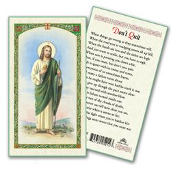 Saint Jude Dont Quit Laminated Holy Card" itemprop="image