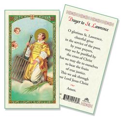 Saint Lawrence Laminated Holy Card" itemprop="image