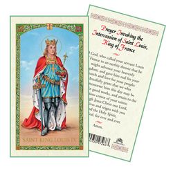 Saint Louis King of France laminated Holy Card" itemprop="image