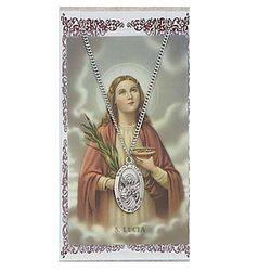 Saint Lucy Prayer Card & Pendant Set" itemprop="image