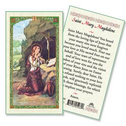 Saint Mary Magdalene laminated Holy Card" itemprop="image