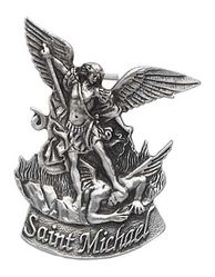 Saint Michael Auto Visor Clip Pewter Card" itemprop="image