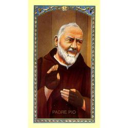 Saint Padre Pio Laminated Holy Card" itemprop="image