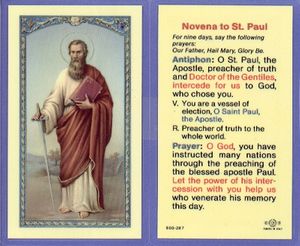 Saint Paul Laminated Holy Card" itemprop="image