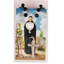 Saint Peregrine Auto Rosary with Prayer Card" itemprop="image