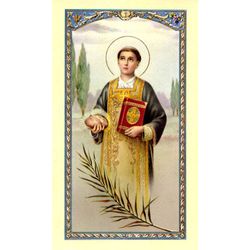 Saint Stephen Bio Holy Card Laminated Holy Card" itemprop="image