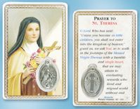 Saint Theresa Prayer To St. Theresa Holy Card with Medal" itemprop="image