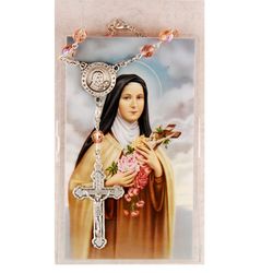 Saint Therese Auto Rosary with Prayer Card" itemprop="image