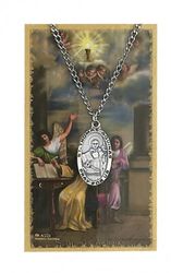 Saint Thomas Aquinas Prayer Card & Pendant Set" itemprop="image