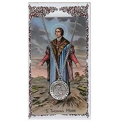 Saint Thomas More Prayer Card & Pendant Set" itemprop="image