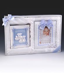 Satin Chrstening Frame And Album Gift Set For Boys" itemprop="image