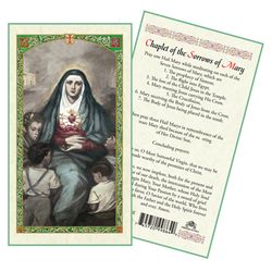 Seven Sorrows of Mary Laminated Holy Card" itemprop="image