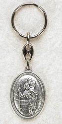 Silver Keyring of St. Christopher" itemprop="image