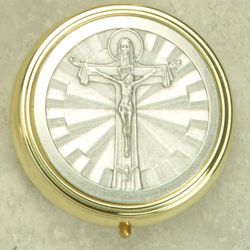 Silver Plated Pyx with Holy Trinity Cross." itemprop="image