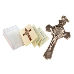 Small Crucifix St.Benedict silver 2 in" itemprop="image