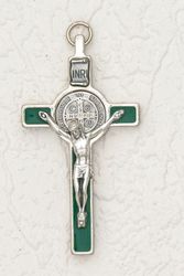 St. Benedict Cr Green Enamel ( 3 inches )" itemprop="image