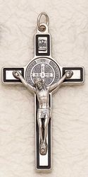 St. Benedict Cross - Silver and Black 3 in" itemprop="image