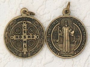 St. Benedict Oxidized Brass Medal 1-1/4 in" itemprop="image