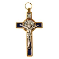 St.Benedict Pendant Gold Blue" itemprop="image