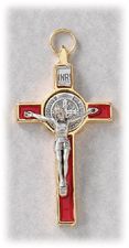 St Benedict Pendant Gold Red" itemprop="image