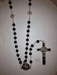 St. Benedict Rosary Black (6 mm)" itemprop="image