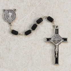 St. Benedict Rosary with Black Beads (8mm)" itemprop="image