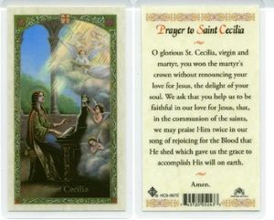 St. Cecilia Laminated Holy Card" itemprop="image