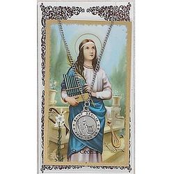 St. Cecilia Prayer Card & Pendant Set" itemprop="image