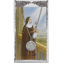 St. Clare Prayer Card & Pendant Set" itemprop="image