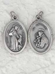 St. Francis and St. Anthony Oxidized Medal" itemprop="image