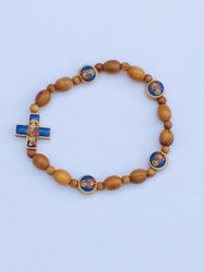 St. Francis Wood Stretch Rosary Bracelet" itemprop="image