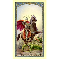 St. George Patron Saint of England Holy Card" itemprop="image