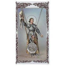 St. Joan Of Arc Prayer Card & Pendant Set" itemprop="image