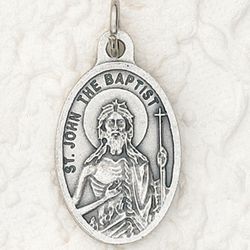 St. John the Baptist Oxidized Medal Charm" itemprop="image