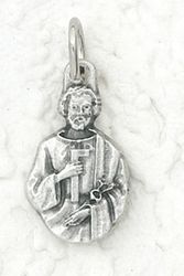 St Joseph the Worker Oxidized Bracelet Medal Charm" itemprop="image