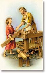 St Joseph the Worker Wallet Sized Laminated Holy Card" itemprop="image