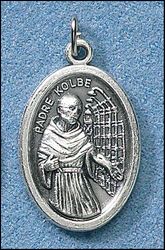 St Maximilian Kolbe Oxidized Medal" itemprop="image