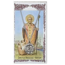 St. Nicholas Barium Prayer Card & Pendant Set" itemprop="image