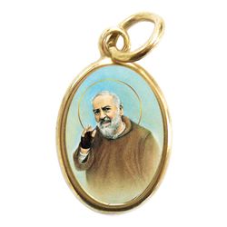 St.Padre Pio Gold Pendants" itemprop="image