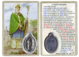 St. Patrick Breastplate Holy Card with Medal" itemprop="image