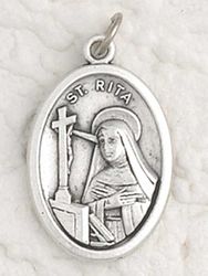 St. Rita Oxidized Medal" itemprop="image