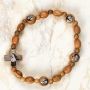 St. Rita Wood Stretch Rosary Bracelet" itemprop="image