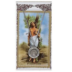 St. Sebastian Prayer Card & Pendant Set" itemprop="image