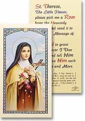 St. Therese The Little Flower Laminated Holy Card" itemprop="image